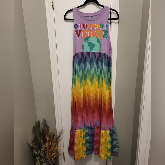 FARM Rio Cropped Dress The Future Is Green Size Medium - Picture 7 of 13